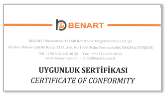 Benart, uygunluk sertifikasi, makintek makina, elektromekanik bilişim,
